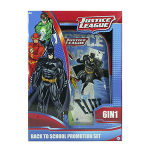 ست 6 در 1 کوله پشتی چرخدار 40 سانتی Justice League مدل Trolly Bag - Promotion Items 6 in 1 - Justice League _کوله پشتی